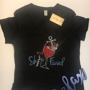 BLING Large Cruise VNeck Shirt NWT